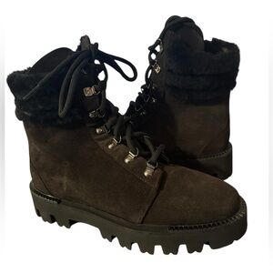 Aquatalia Black Lace Up Boots- worn 1 time